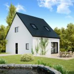 maison avec chambres et salle de bain dans les combles