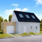 Maison avec garage, chambres et salle de bain dans les combles